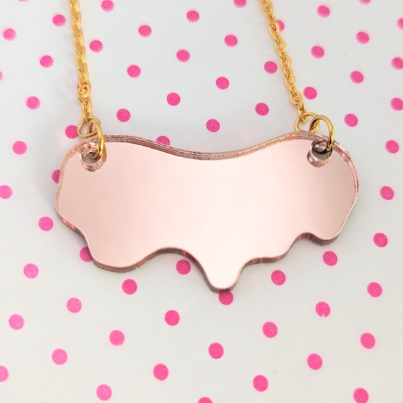 Mirror Drip Necklace + Matching Studs | Hypoallergenic - Picture 16 of 17